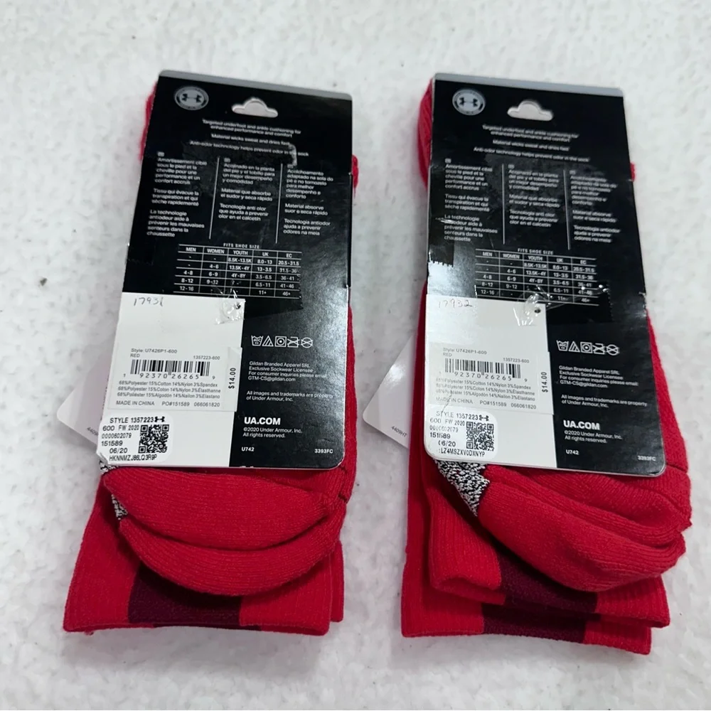 Under Armour Playmaker Red Athletic Socks